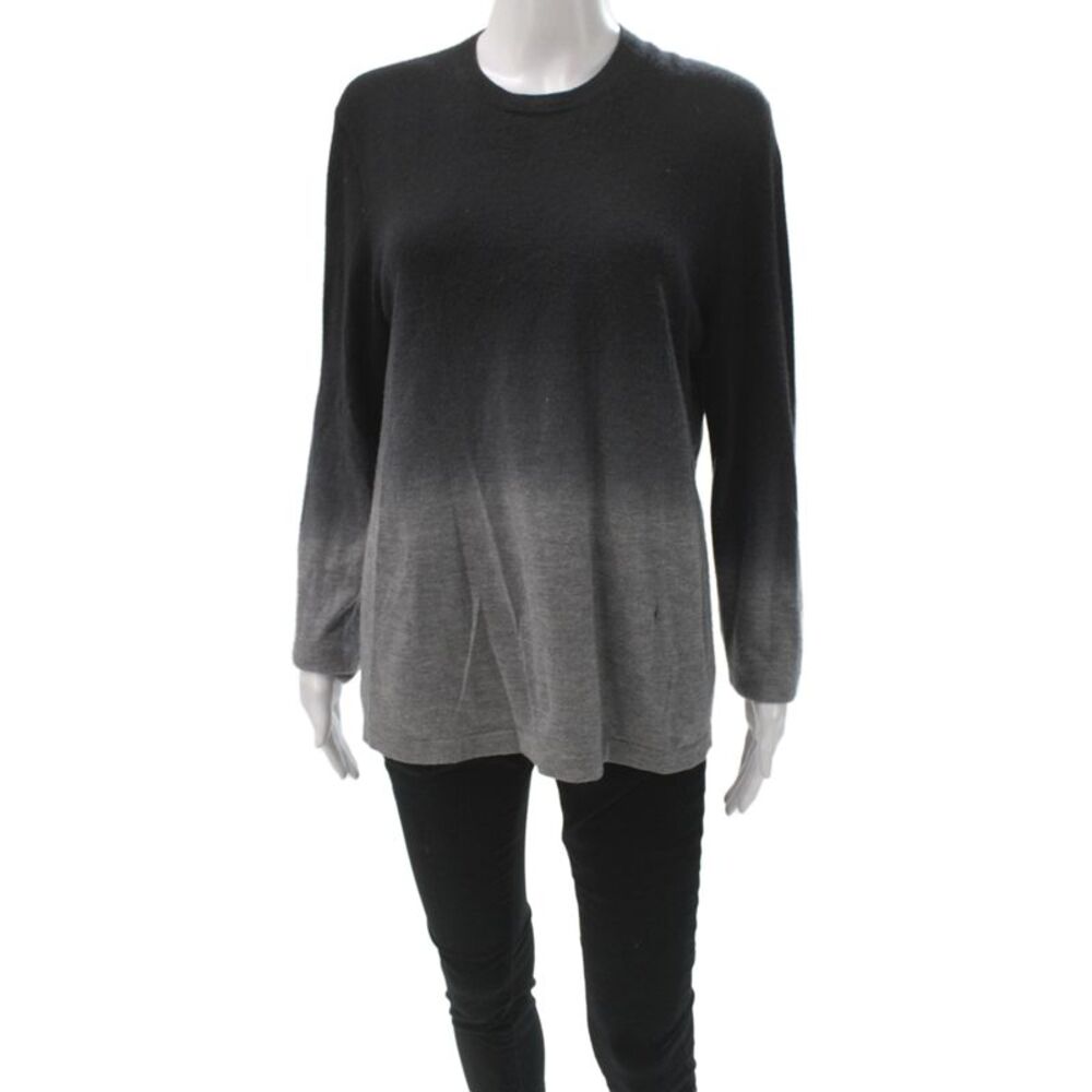 Neiman Marcus Women Black Cashmere Ombre Sweater Size M